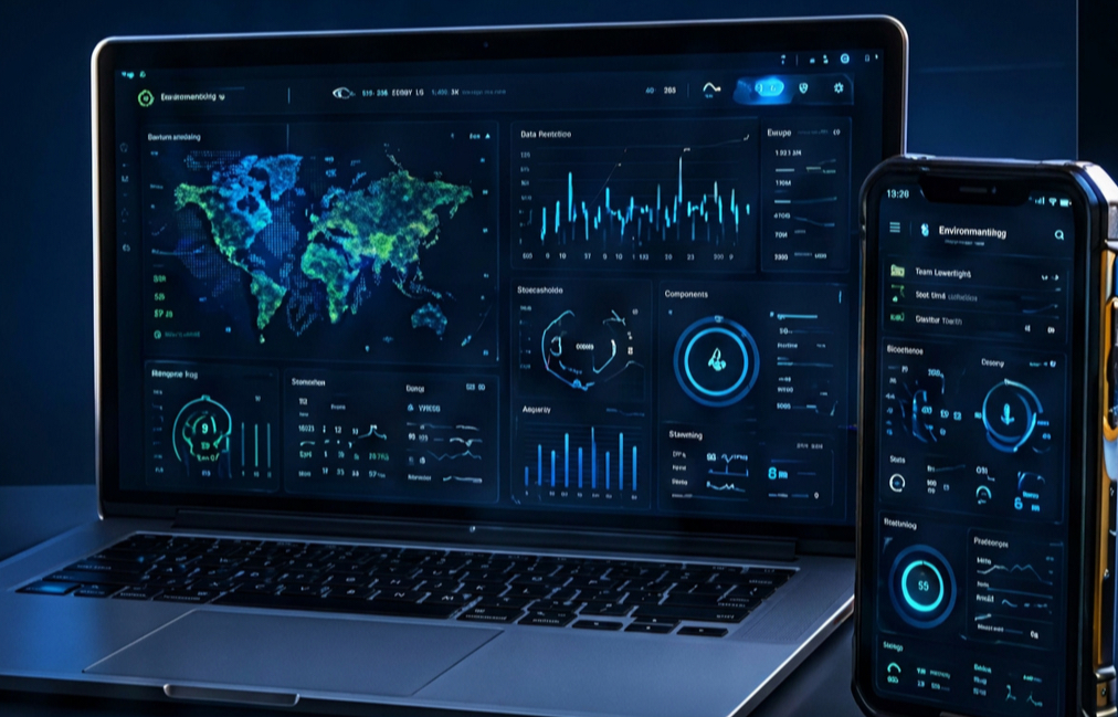 Operational analytics dashboard across laptop and mobile device